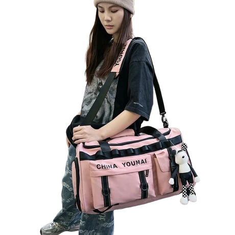 Pink OEM Sports Duffle Bag for Fitness Clubs – Personalized Branding