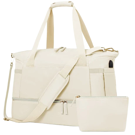 Beige Travel Duffel Bag Stylish Custom Gym tote Bag for Athletes and Teams