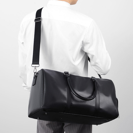 Black Leather Duffel Bag