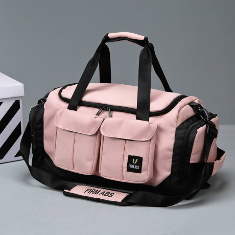 Pink and Black Customized Gym Bags with Zipper Pocket – Factory Supply