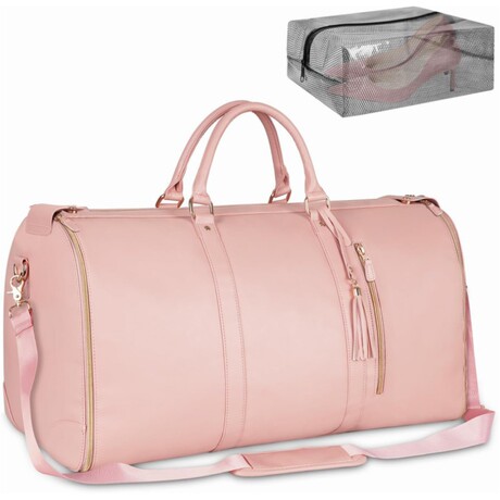 Pink Foldable Garment Duffle Bag for Suits – Custom Logo