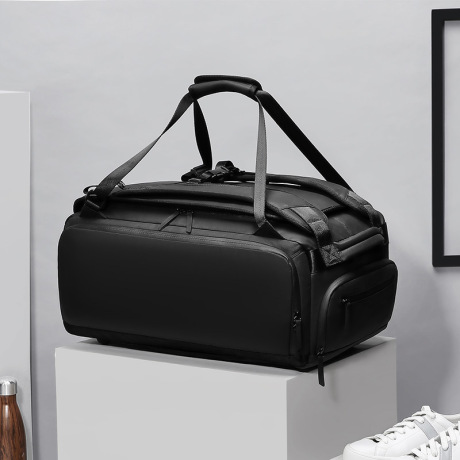 Black Duffel Bag Large Capacity Custom Travel Duffle Bag with Shoe Compartment