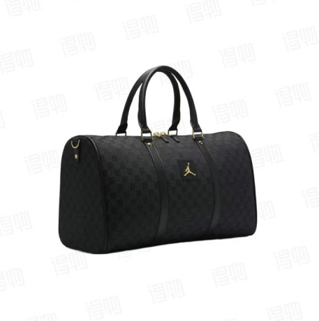 Elegant Black Leather Duffle Bag Eco-Friendly Travel Duffle Bag with Custom Patch