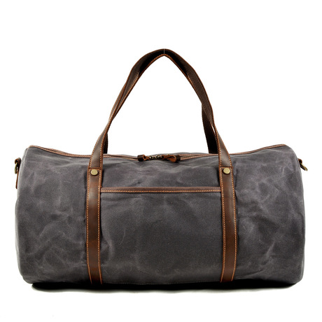 Canvas and Leather Duffle Bag Personalized Canvas Travel Duffle Bag with Leather Trim