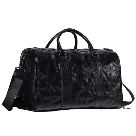 Joyir Black Leather Travel Bag Luxury Leather Travel Duffle Bag Custom Manufacturer