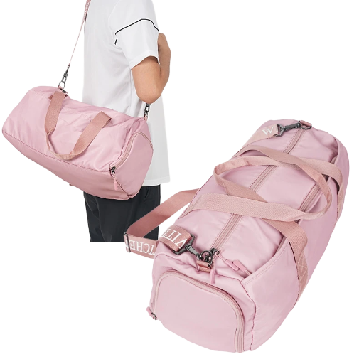 Pink Travel Duffel Bag Breathable Mesh Gym Duffle Bag with Private Label