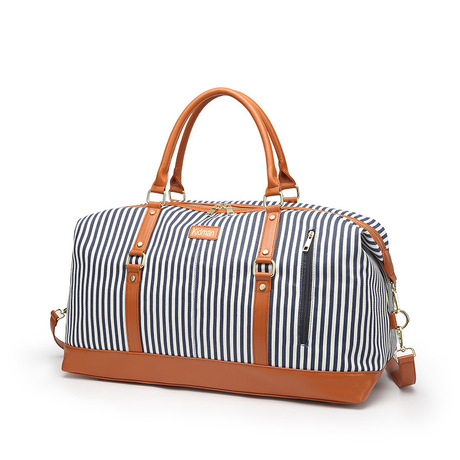 Striped Weekend Durable Canvas Travel Duffle Bag – Personalized for Promotional Use