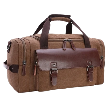Premium Canvas Duffle Bag with Leather Trim – Custom Logo & OEM Supply