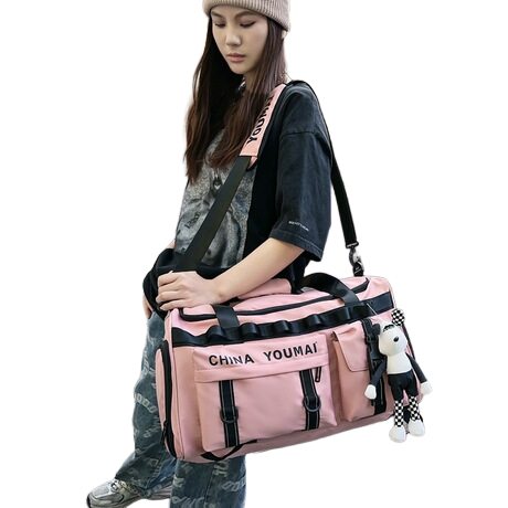 Women’s Stylish Gym Duffle Bag 35L Waterproof Sports Workout Bag with Wet Dry Separate Shoe Compartment, Lightweight Weekender Overnight Travel Duffle Bag for Ladies Yoga Fitness