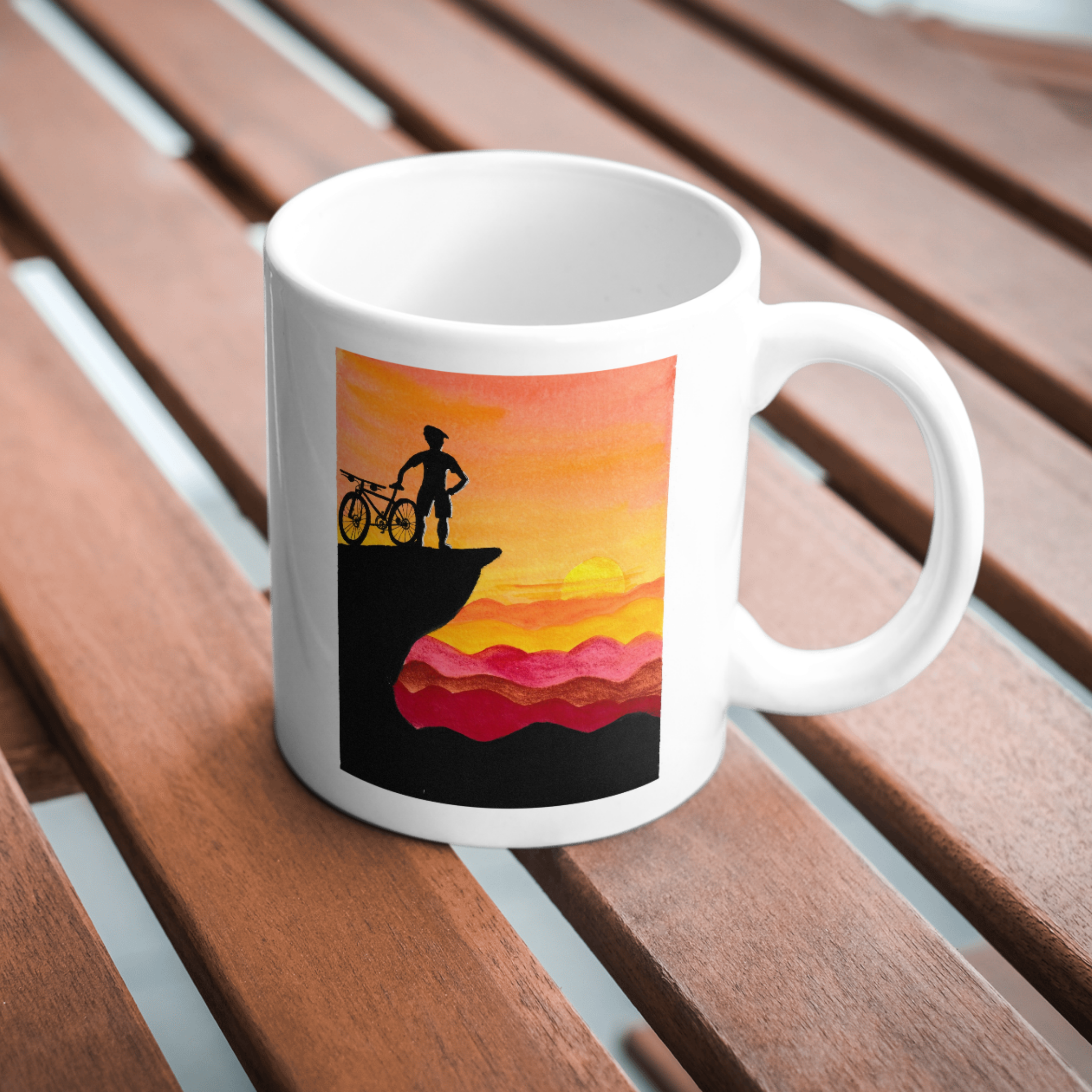 Clifftop and a cyclist