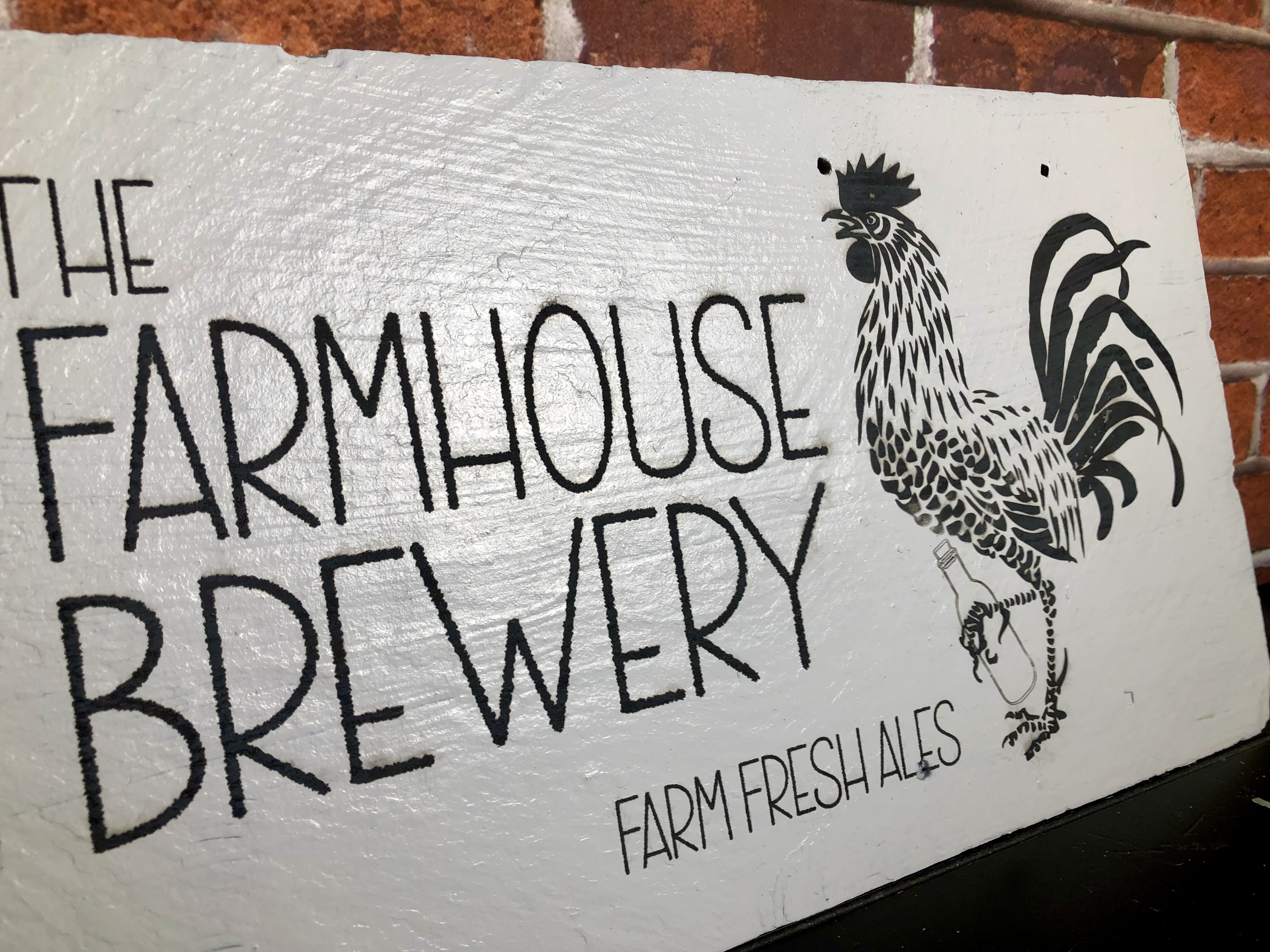 THE FARMHOUSE BREWERY LASER ETCHED SIGN - Reclaimed slate tile - Nostalgia Swag Series