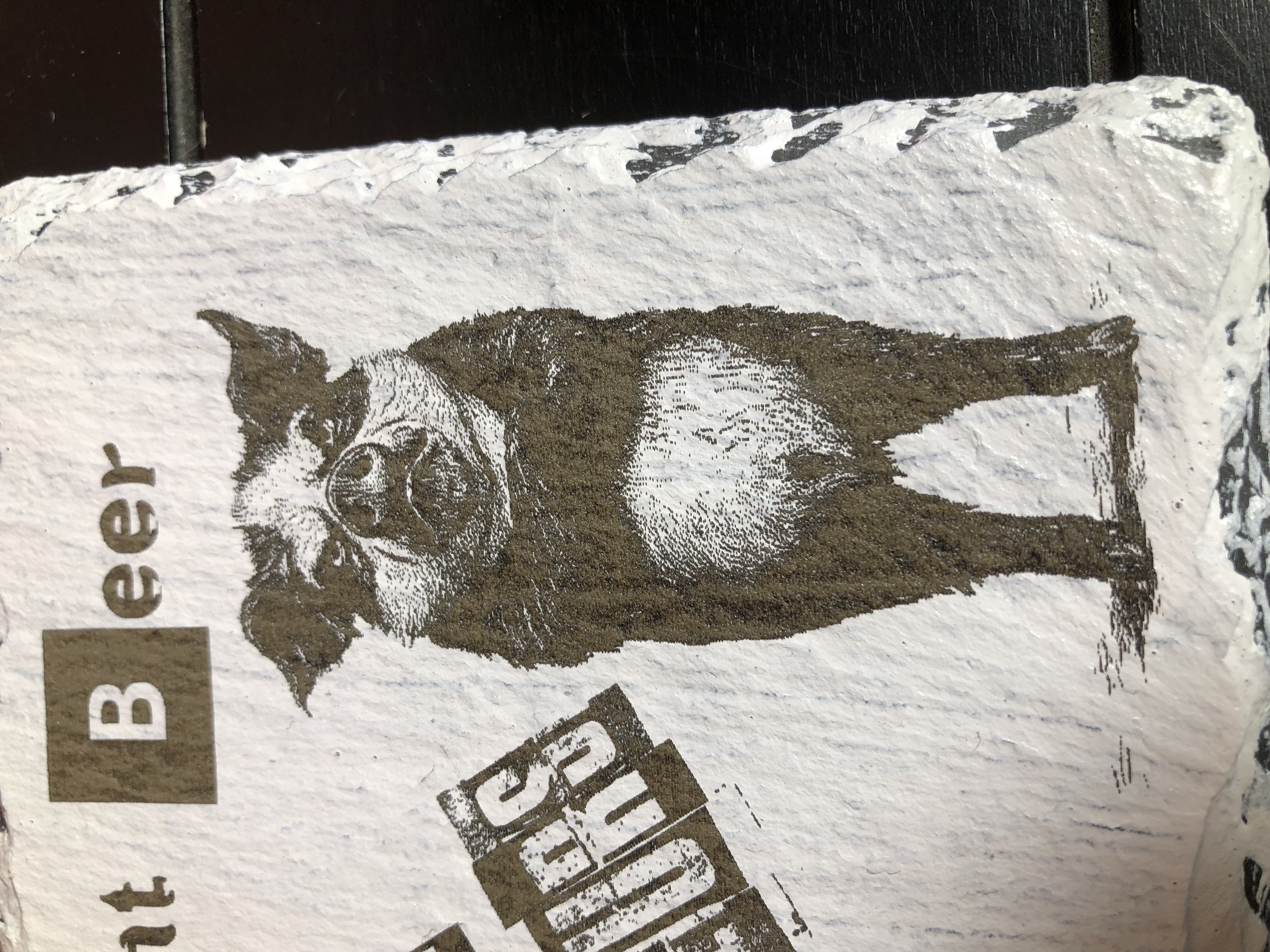 GRUMPY FARM ANIMALS COASTERS - Laser Etched Slate Coasters - Set of 4 - "LIGHT BEER IS FOR AMATEURS" Design #3