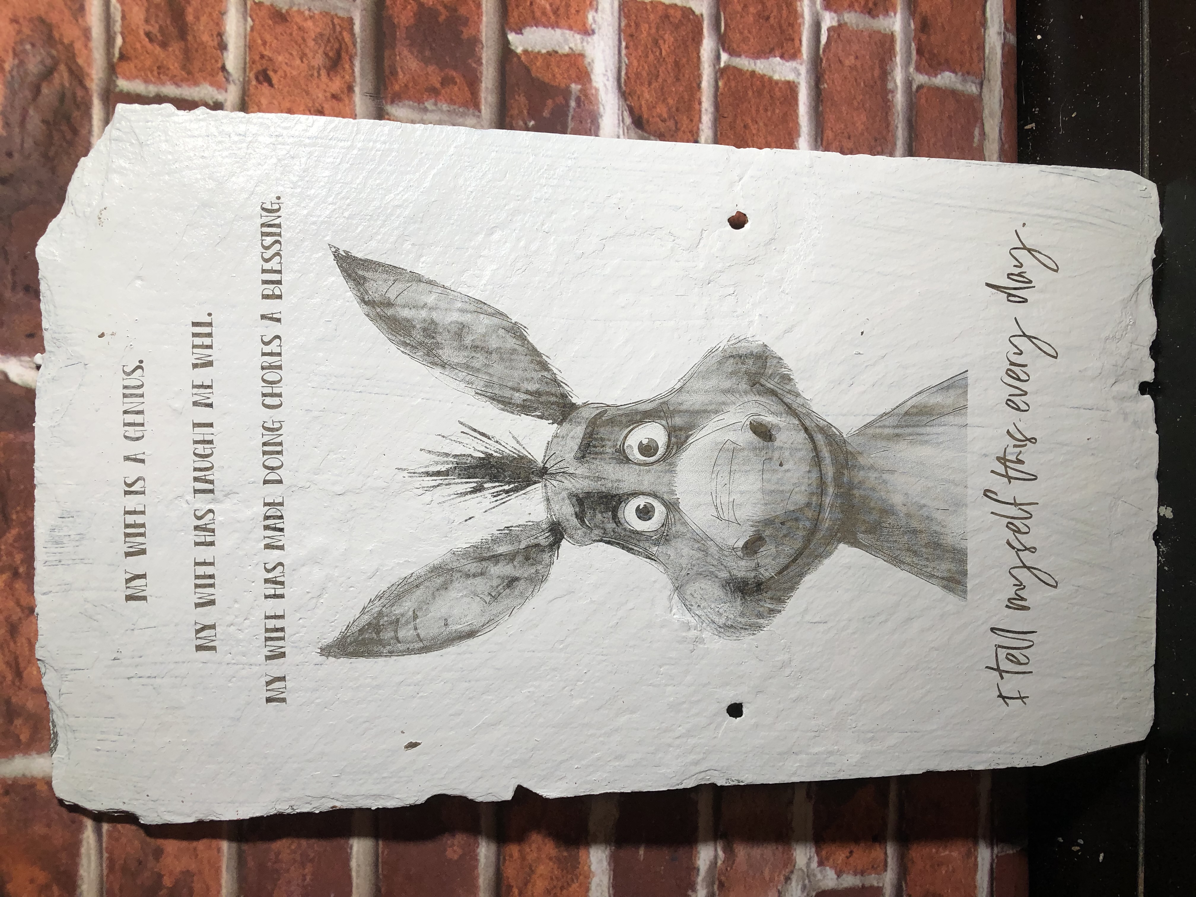 My wife is a genius - Laser Etched Sign - Reclaimed Slate My wife is a genius - Reclaimed slate tile