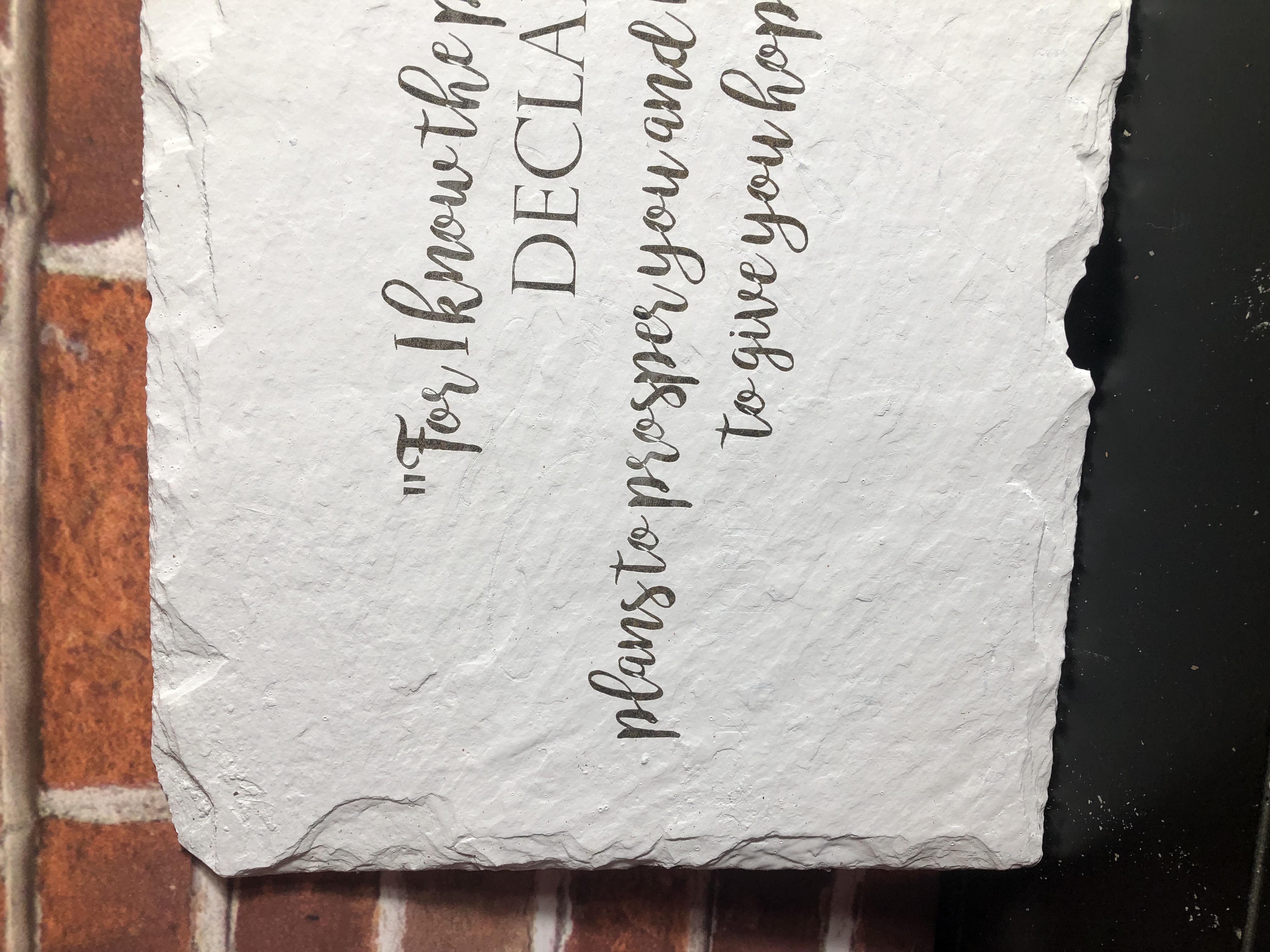 Biblical Slate Sign - Jeremiah 29:11 Laser Etched Reclaimed Slate Roof Tile - Handmade