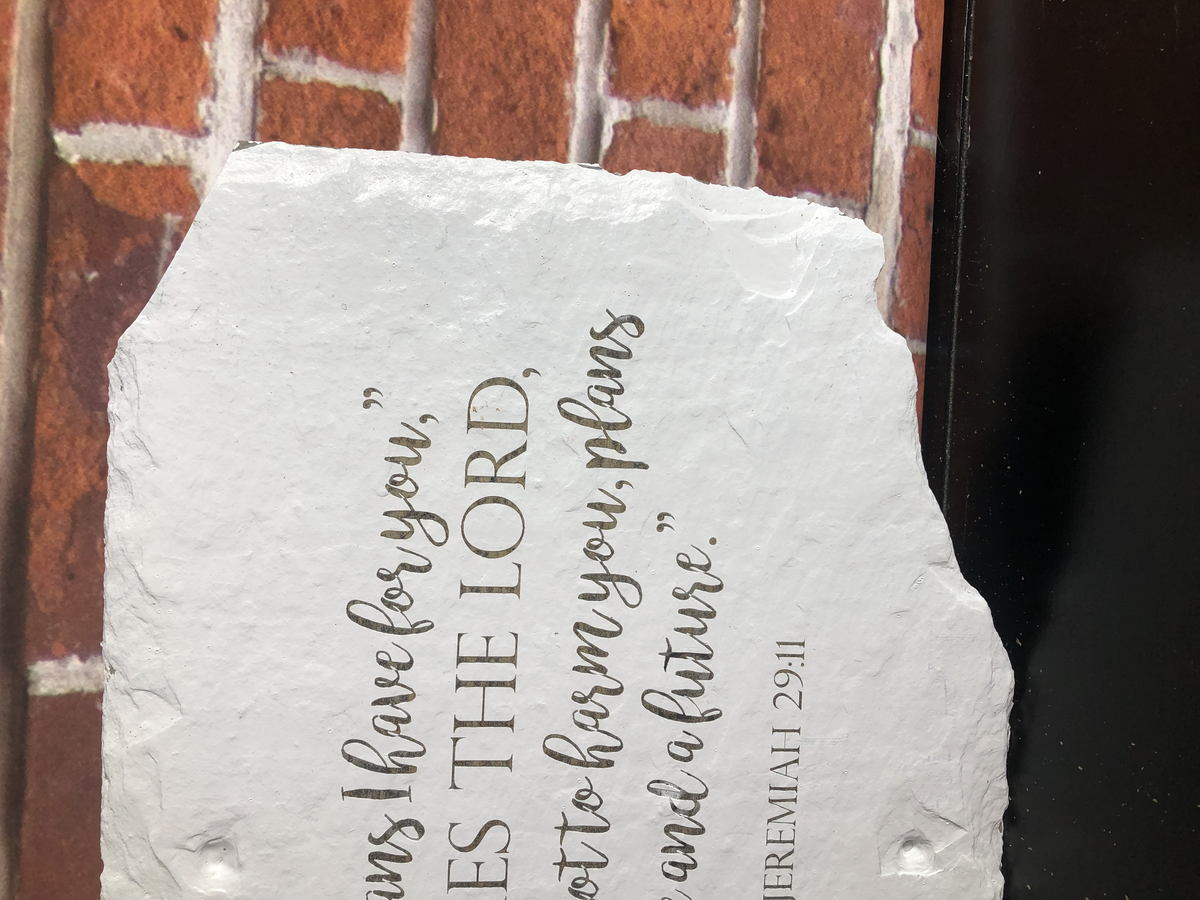 Biblical Slate Sign - Jeremiah 29:11 Laser Etched Reclaimed Slate Roof Tile - Handmade