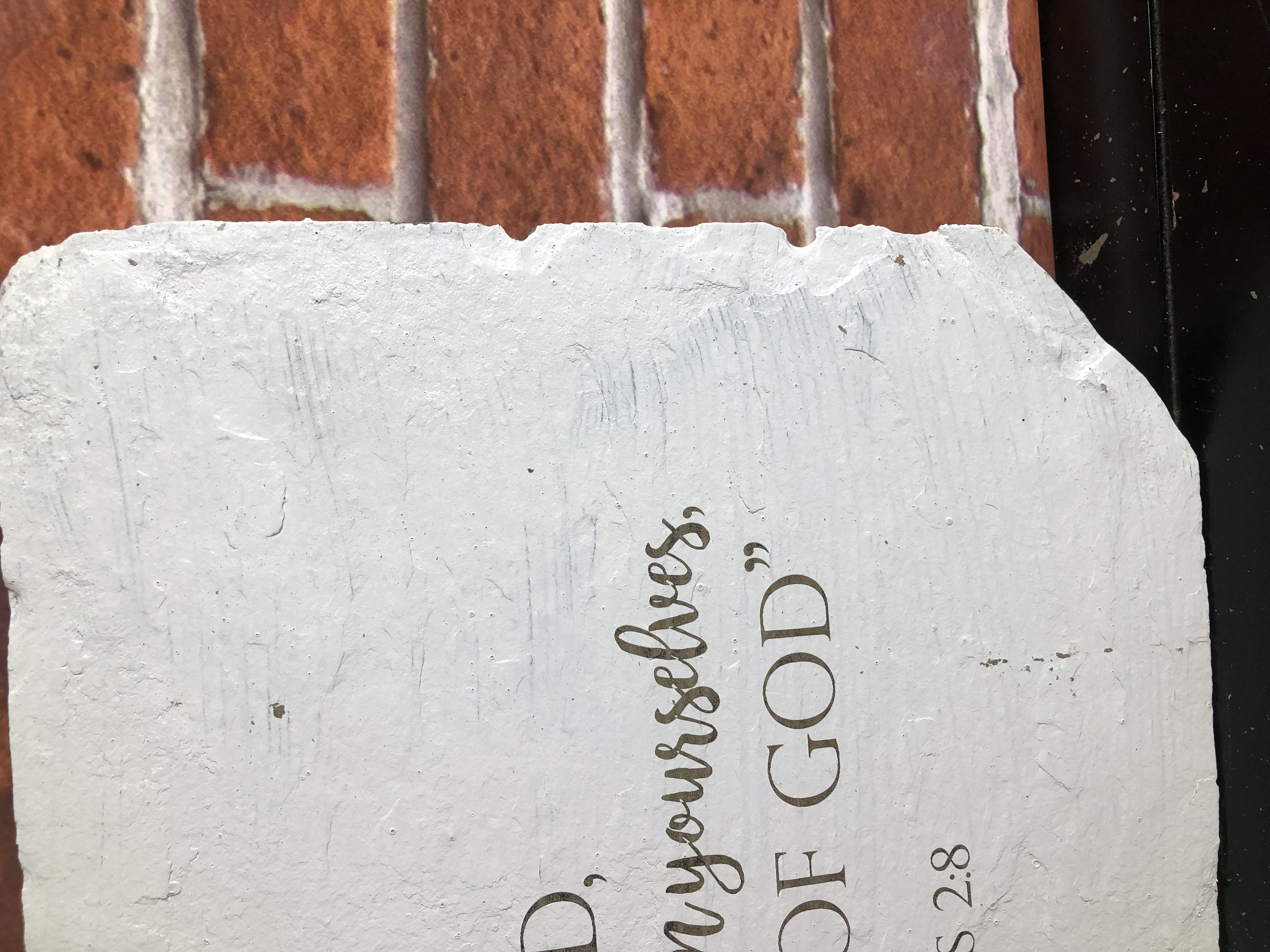 Biblical Slate Sign - Ephesians 2:8 - Laser Etched Reclaimed Slate Roof Tile - Handmade