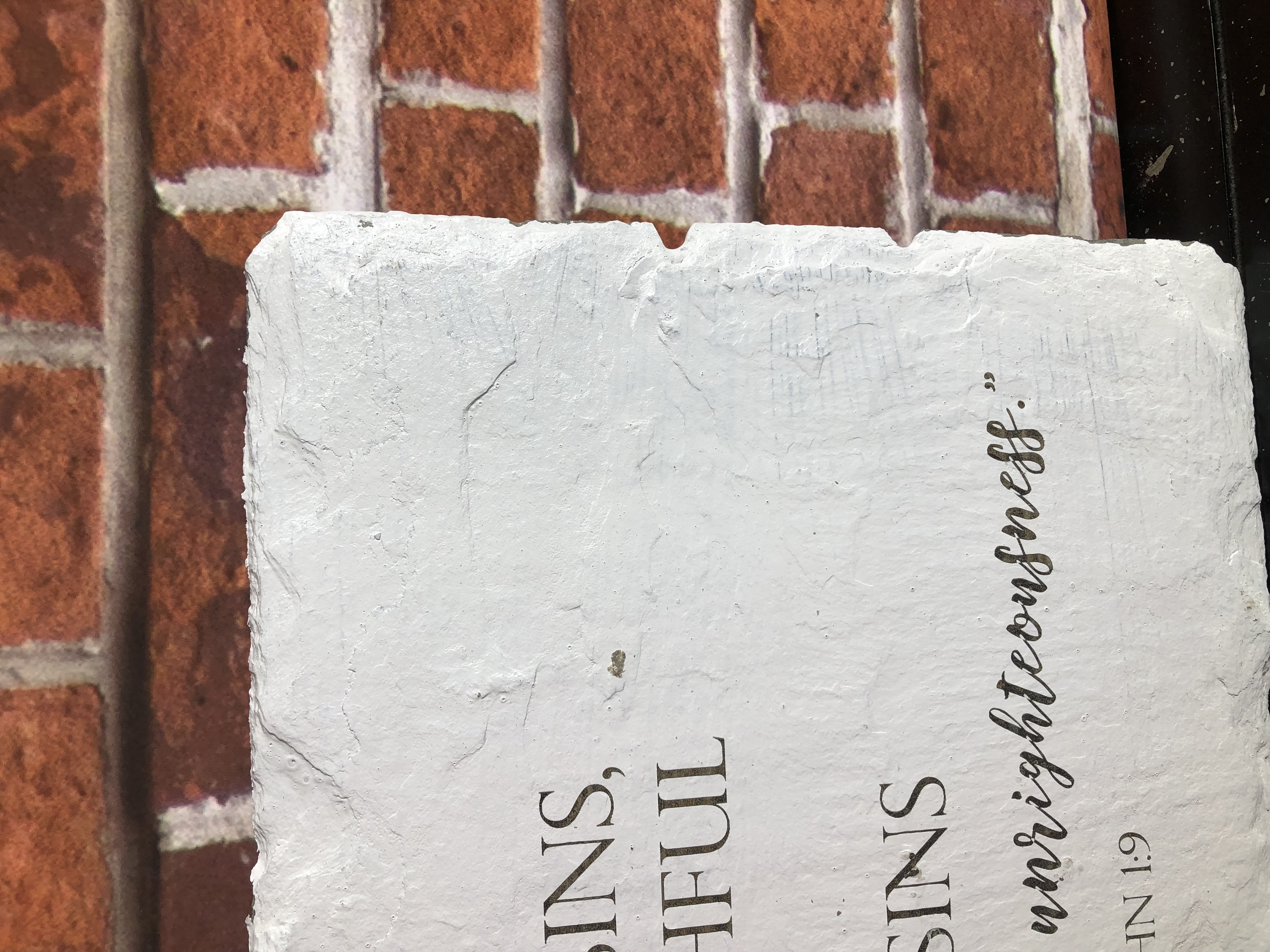 Biblical Slate Sign - I John 1:9 - Laser Etched Reclaimed Slate Roof Tile - Handmade
