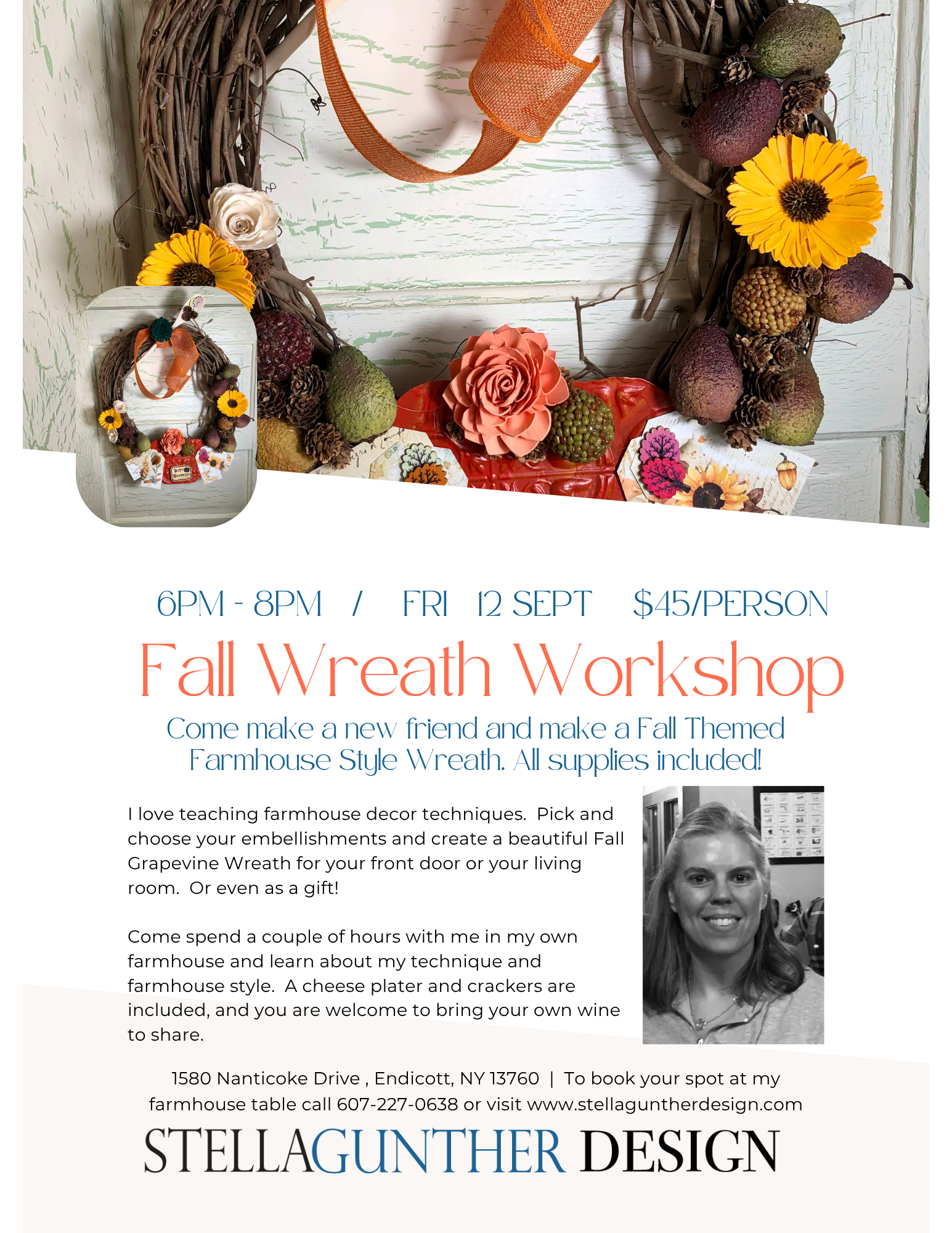 Wreath Making Workshop  - Fall Themed Grapevine Wreath