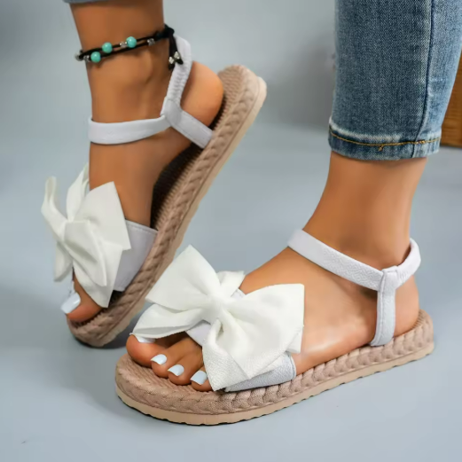 White Bowknot Sandals