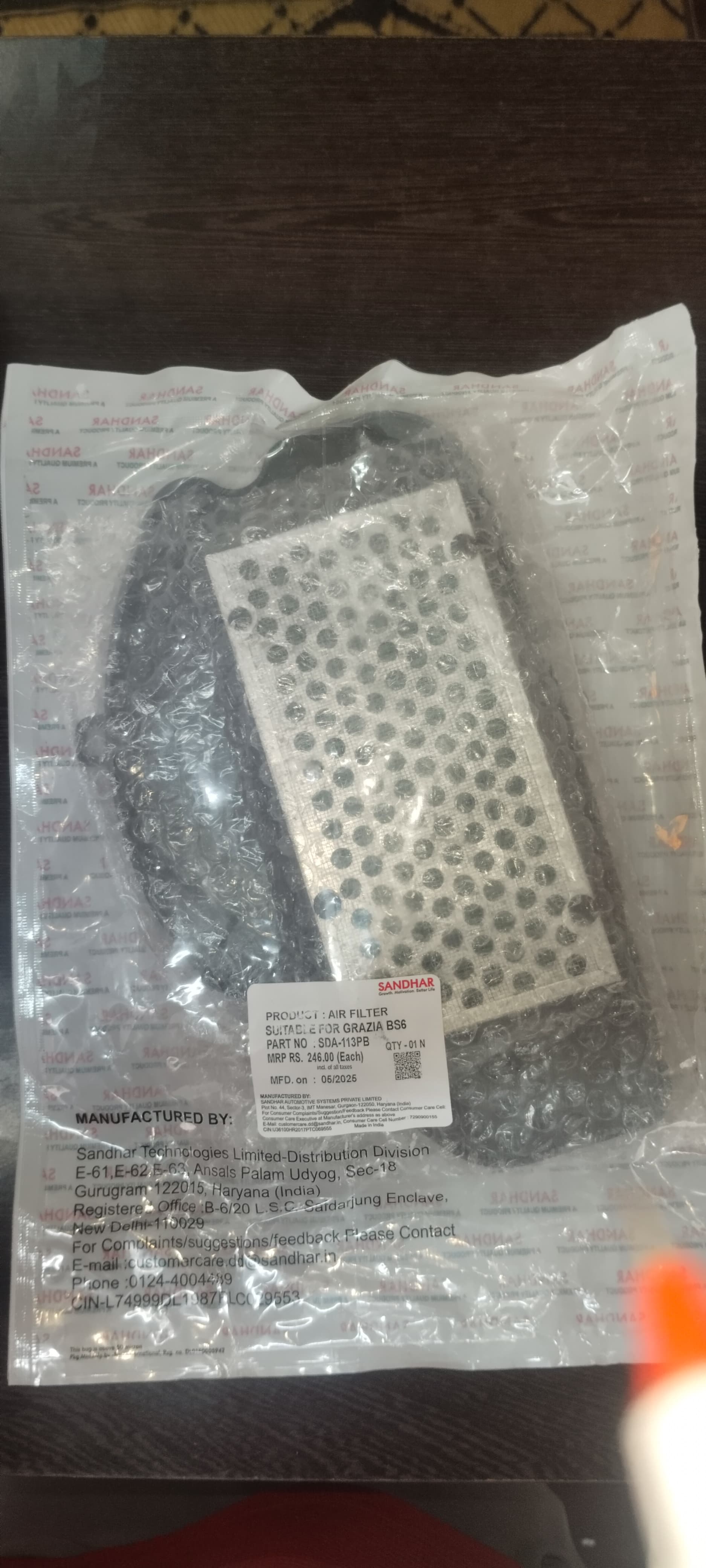 AIR FILTER GRAZIA BS6