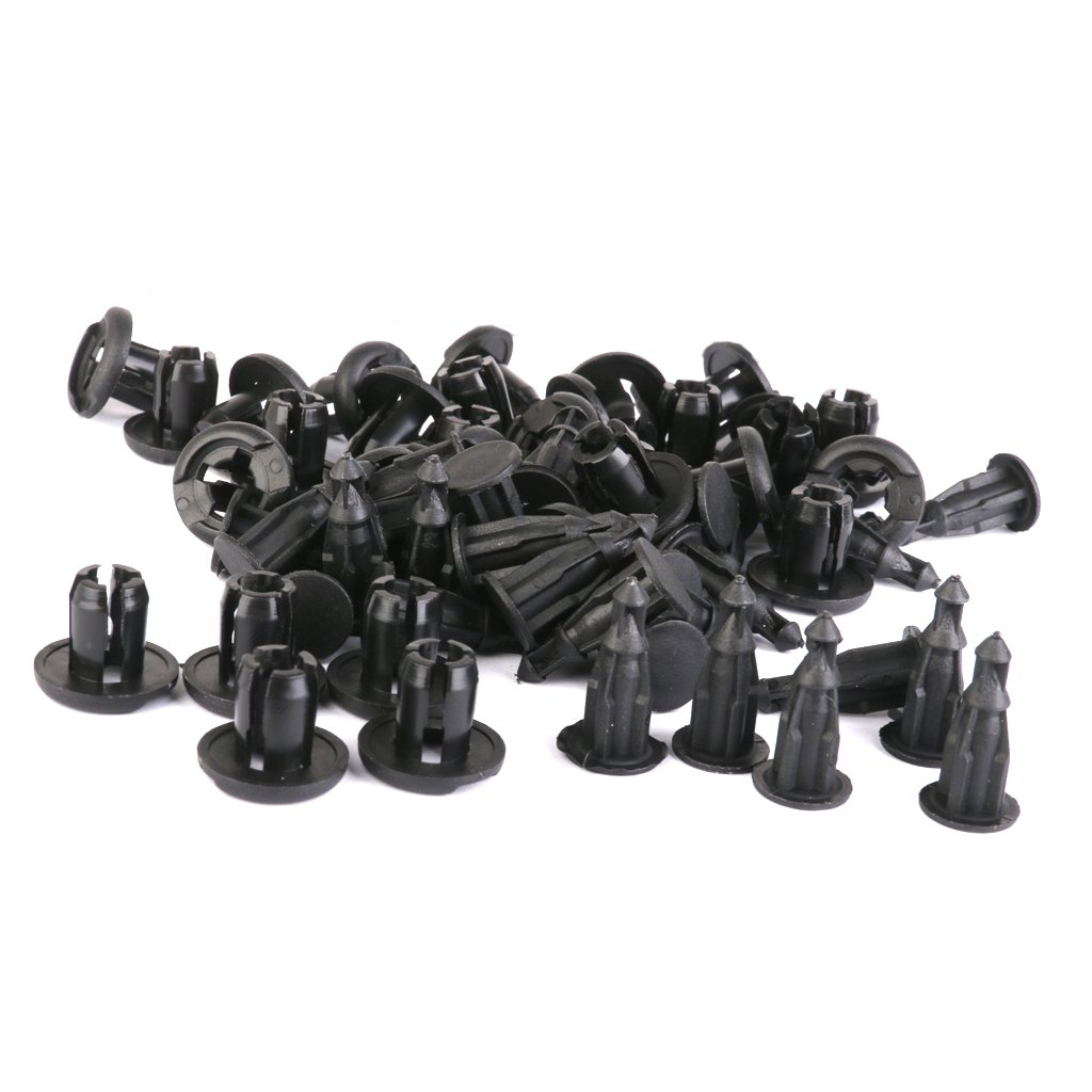  generic Nylon Push-Type Rivet Bumper Fender Clips for Honda 91503-sz3-003 (Black)- 30pcs