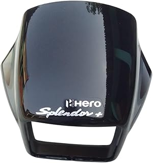 Headlight Visor for Hero Splendor Plus and Pro | Front Cowl Cover Panel for Headlamp ABS Plastic | Perfect Bike Fit (Red) (Black, Free Size)