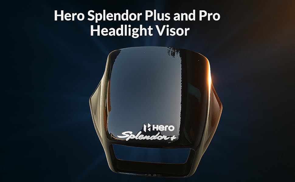 Headlight Visor for Hero Splendor Plus and Pro | Front Cowl Cover Panel for Headlamp ABS Plastic | Perfect Bike Fit (Red) (Black, Free Size)