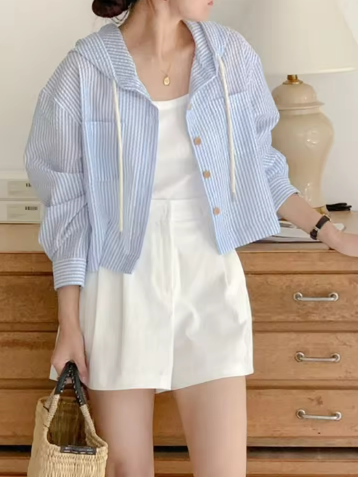 Striped Hoodie Jacket