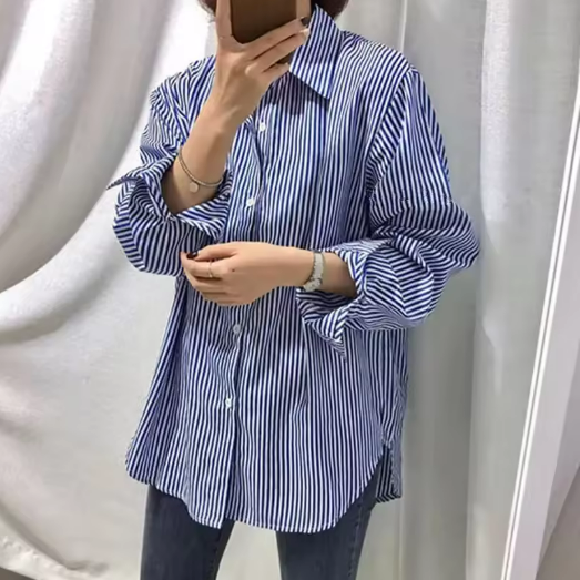 Striped Button-Up Shirt