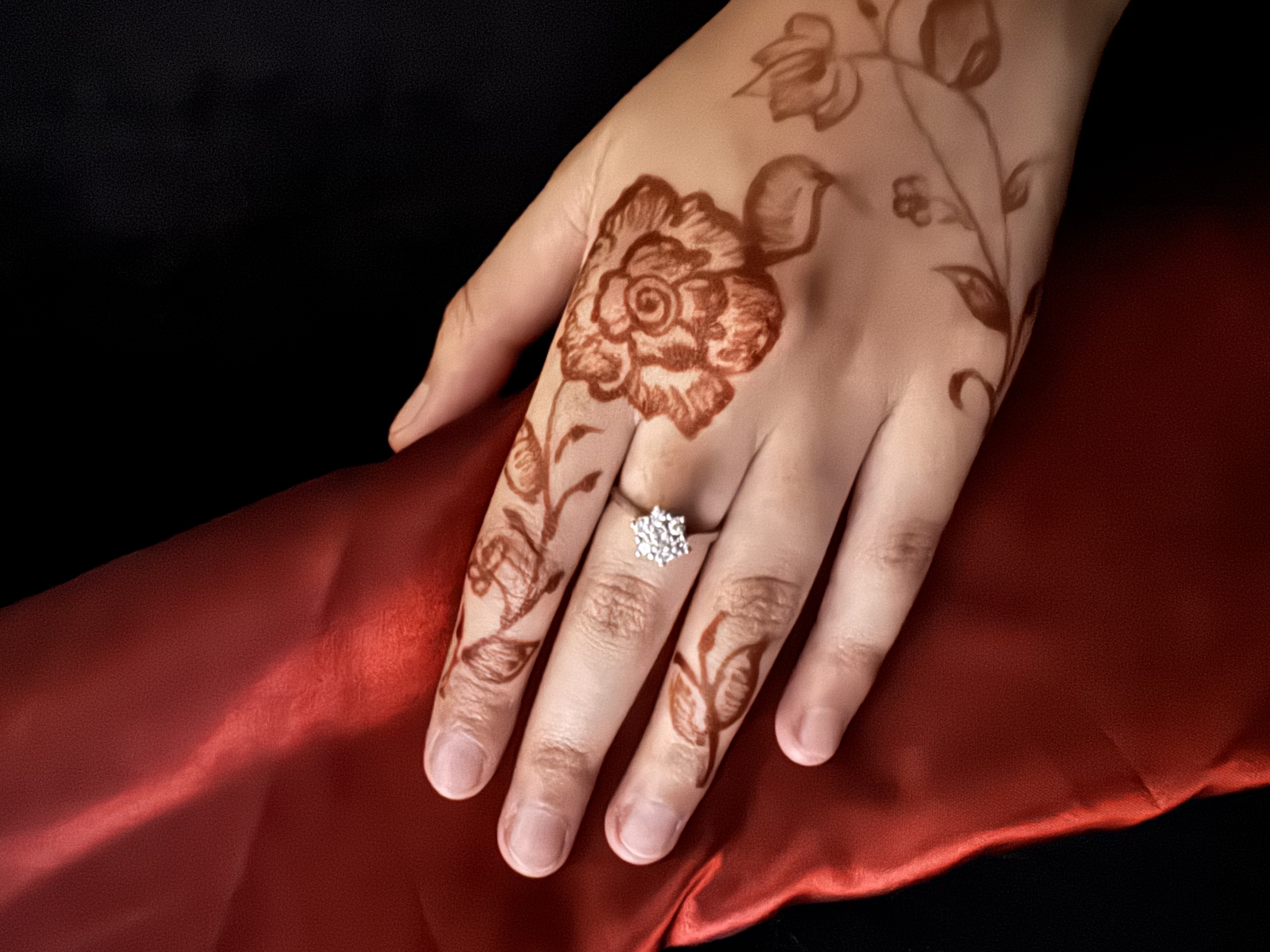 Floral Platinum Diamond Ring (0.90 ct)