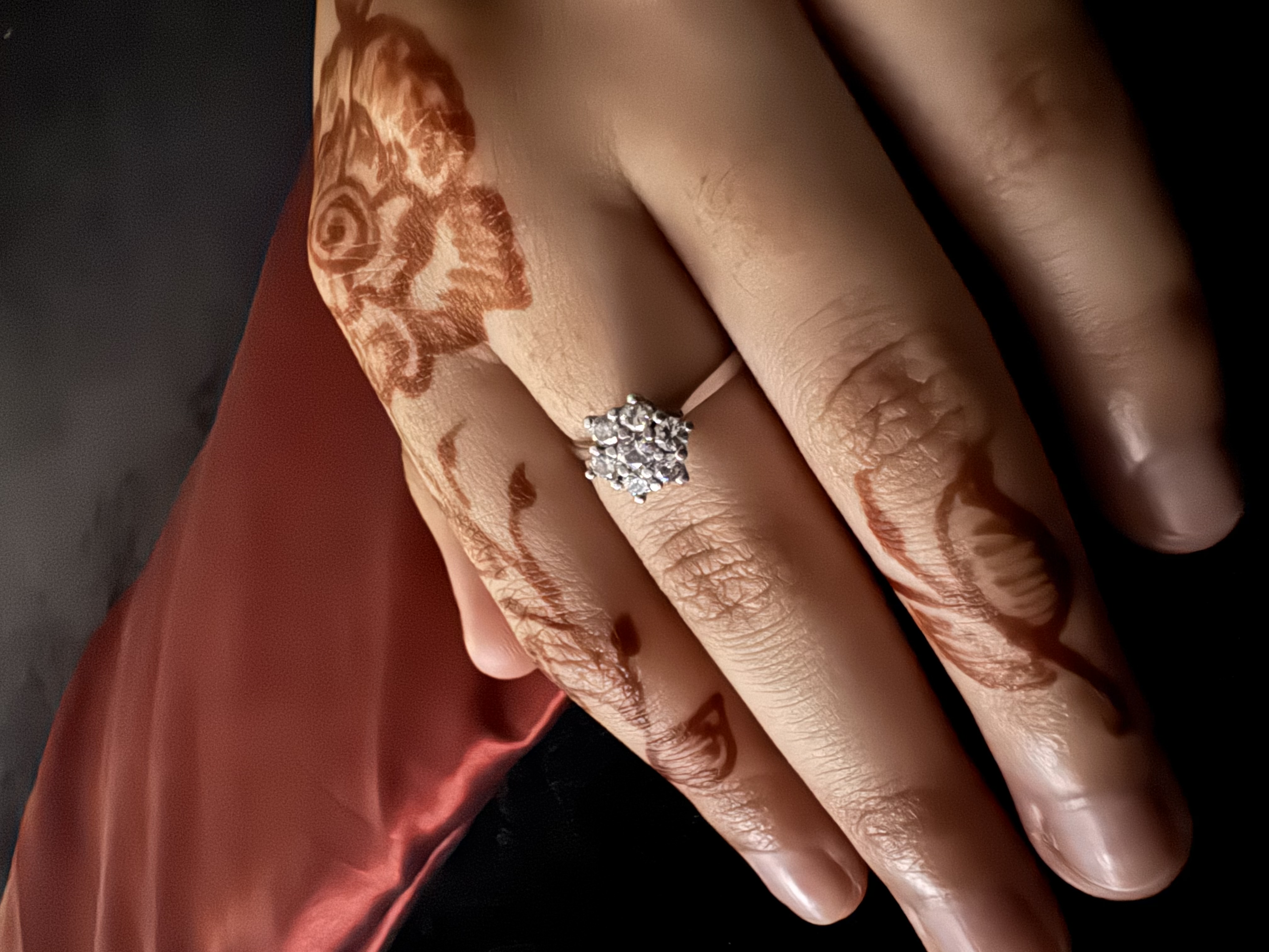 Floral Platinum Diamond Ring (0.90 ct)