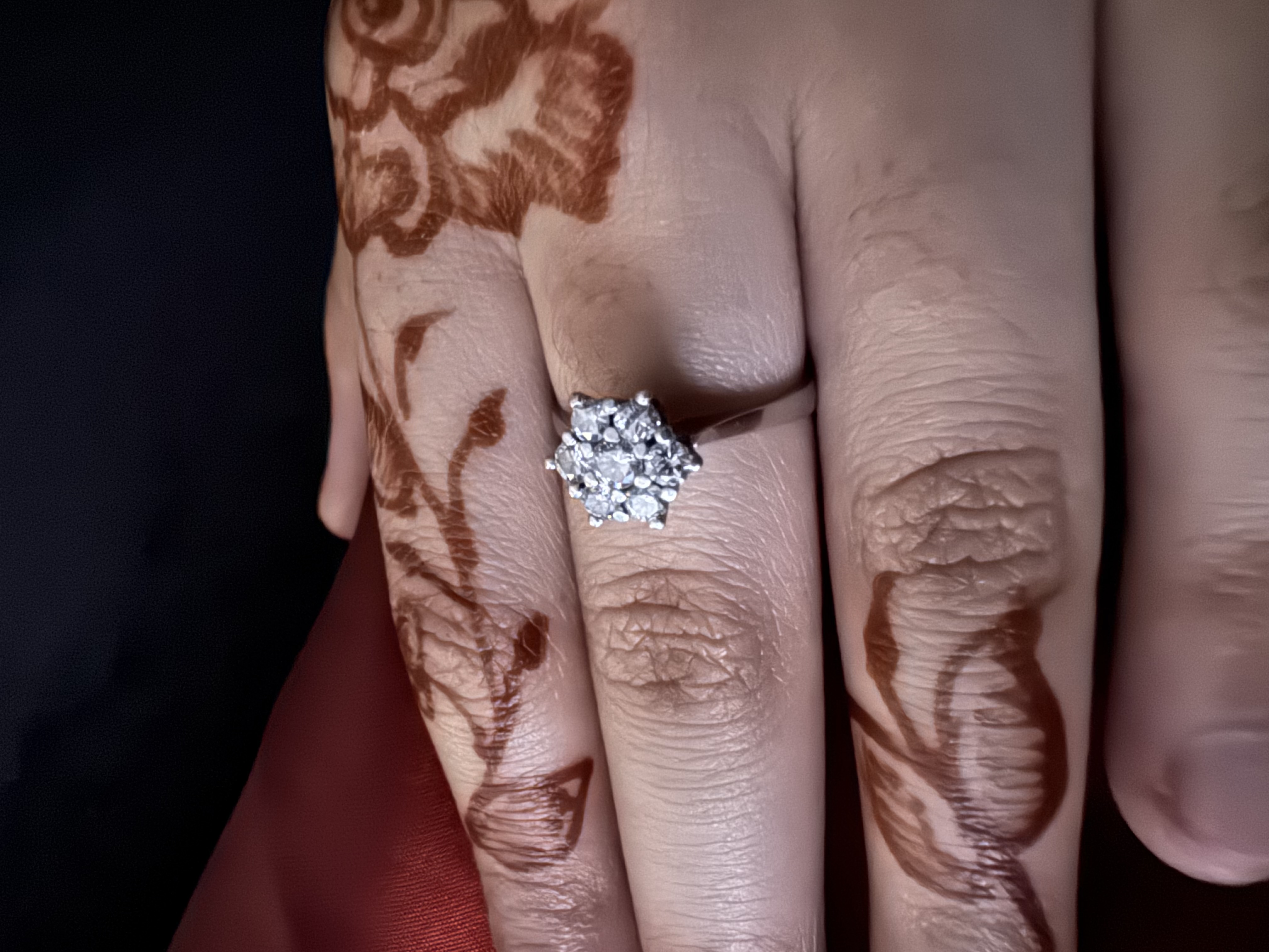 Floral Platinum Diamond Ring (0.90 ct)