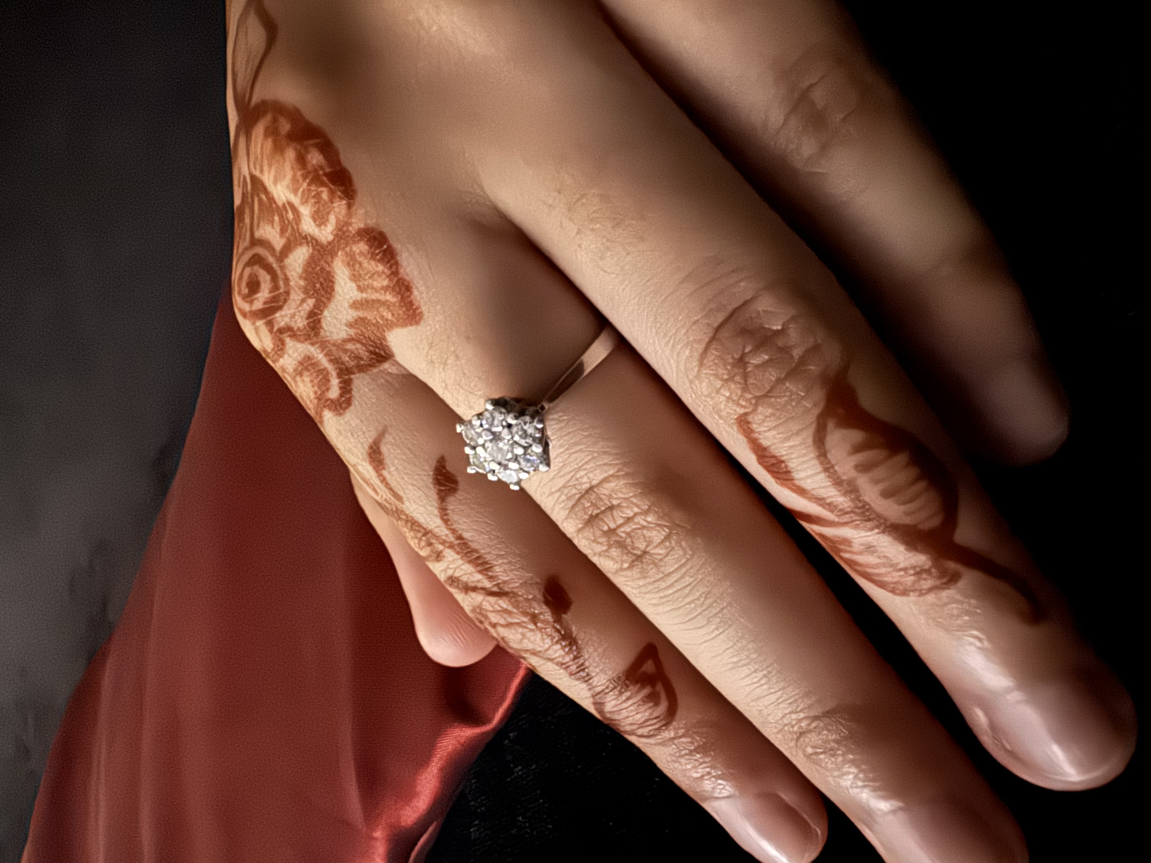 Floral Platinum Diamond Ring (0.90 ct)