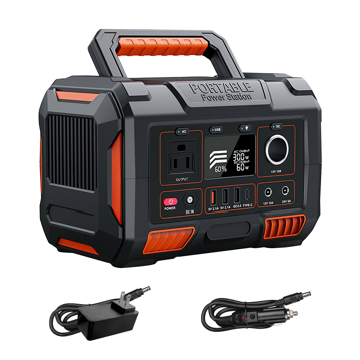 300W Portable Power Station 70200mAh AC Car Solar Generator Backup Energy Storage Battery for Outdoor Camping Travel Emergency Support Wireless Charging Fast Charging Lighting Digital Display