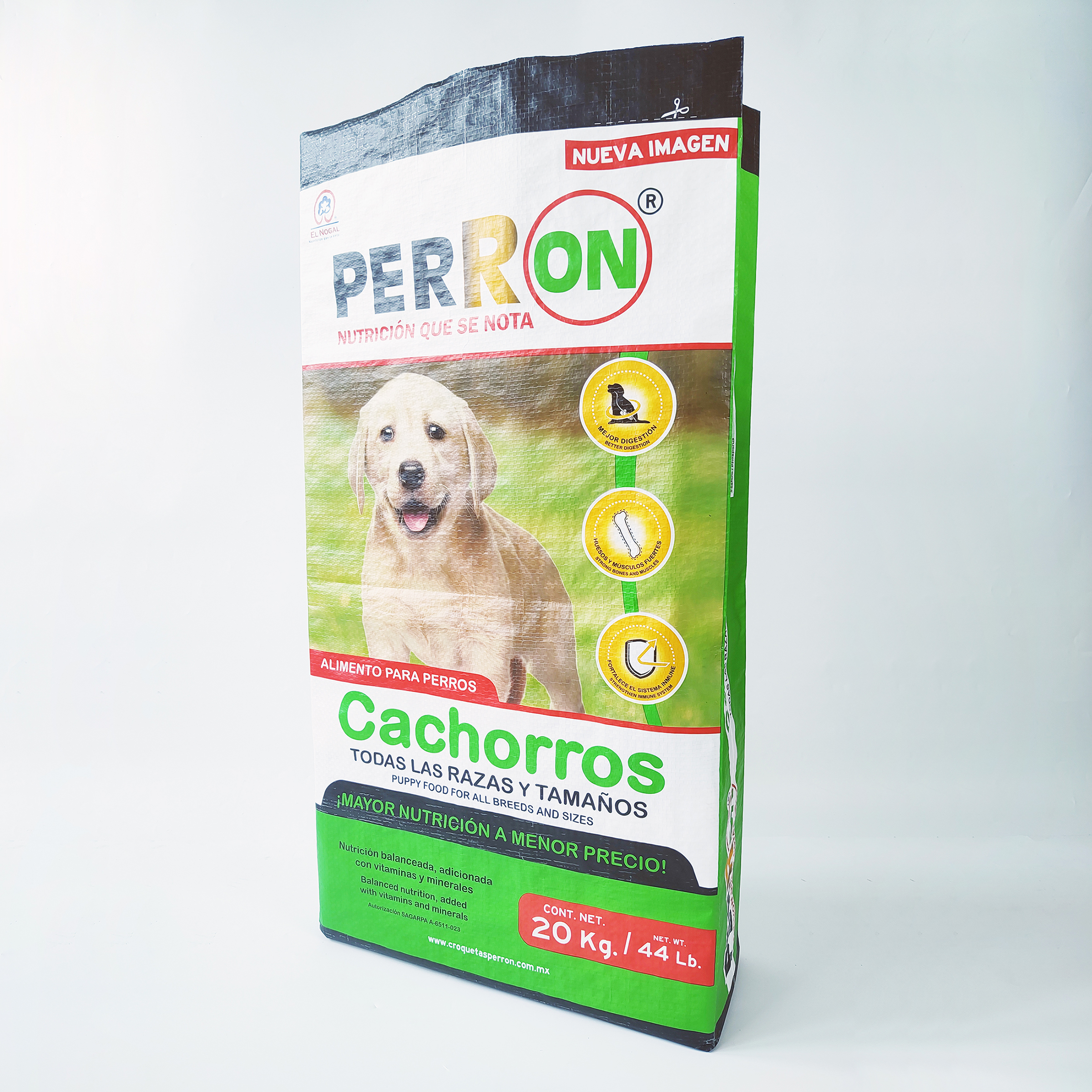 Bopp Laminated  pp Woven Perron Puppy Dog Food bag 20kg