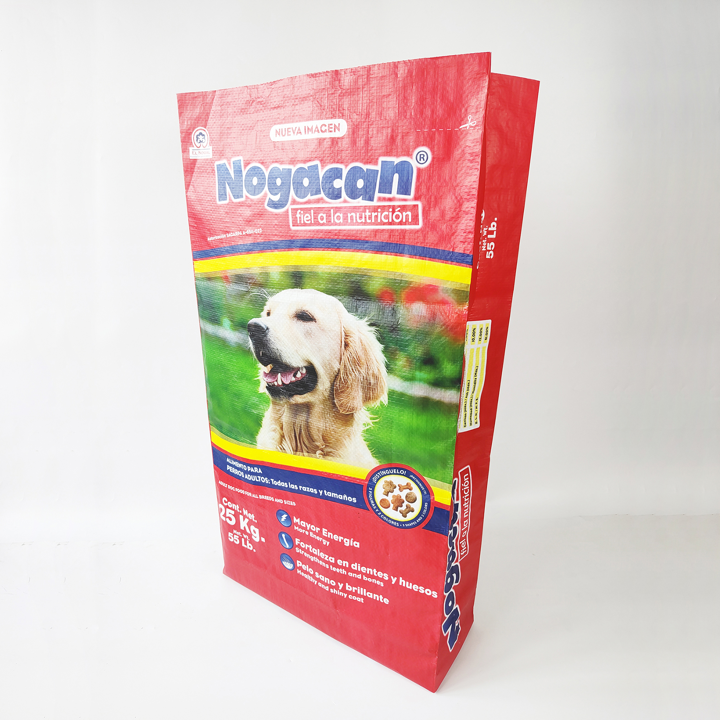 New Printed Bopp Laminated Pp Woven Nogacan Dog Food 25kg
