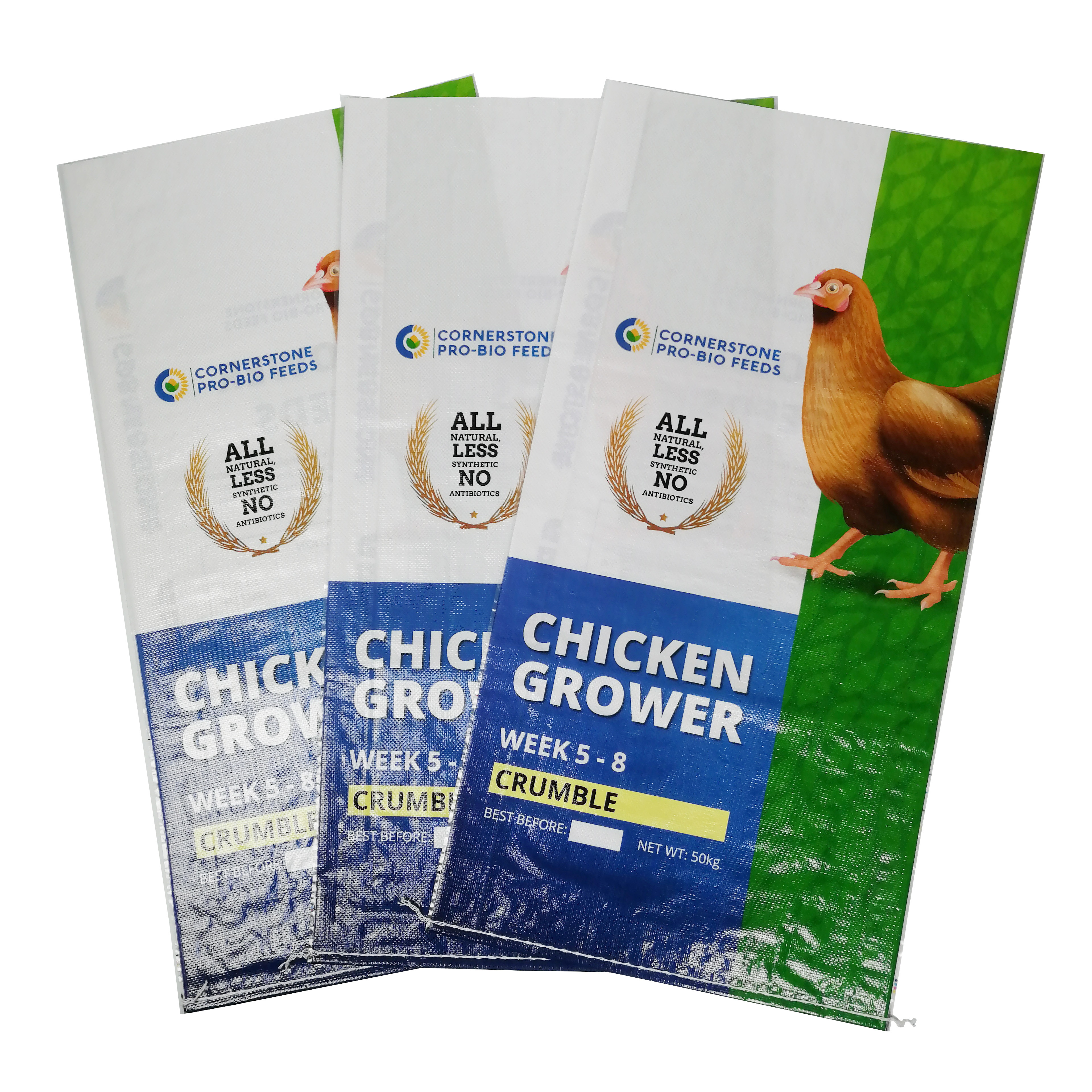 Side Gusset Bopp Lamination pp Woven Chicken Grower Crumble feed bag