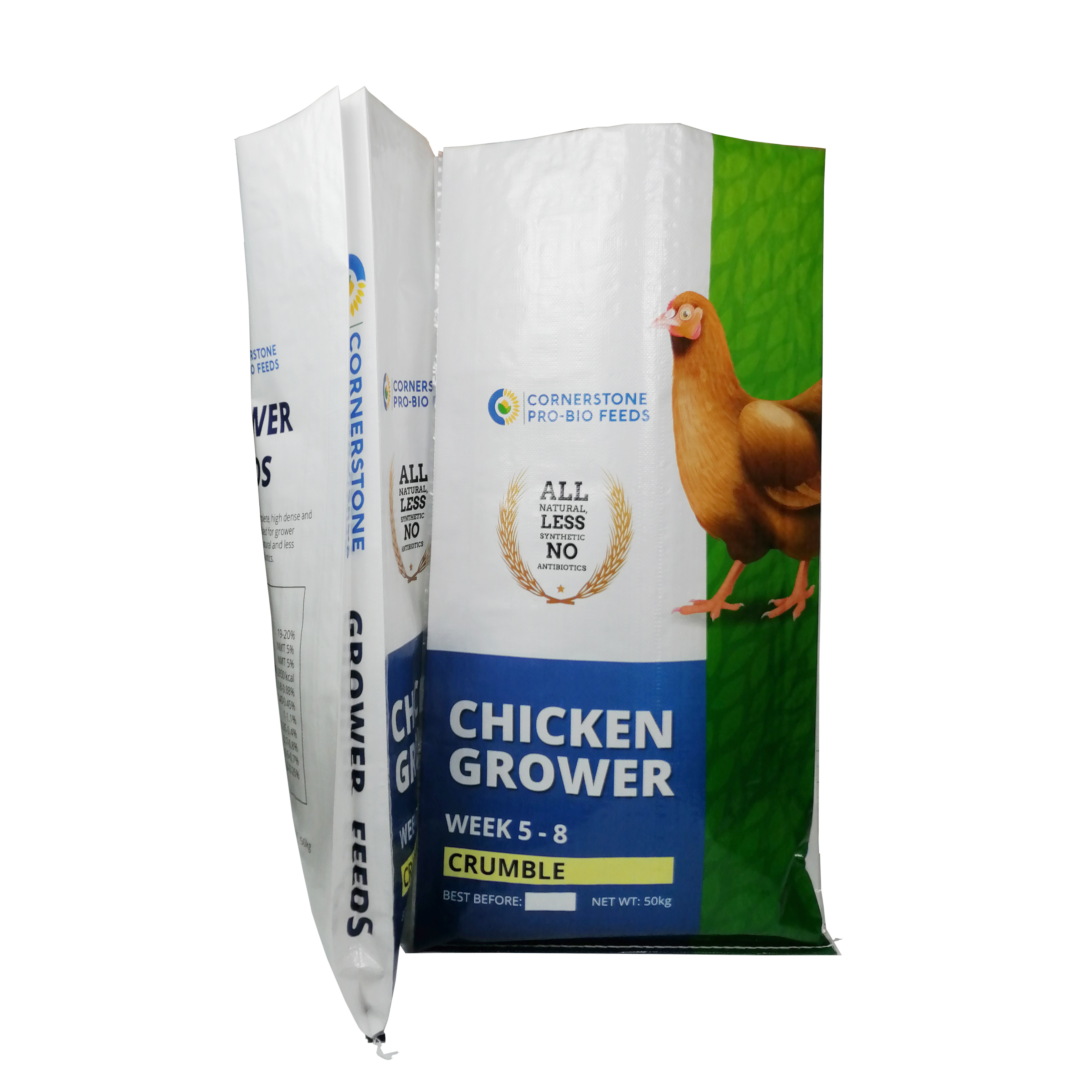 Side Gusset Bopp Lamination pp Woven Chicken Grower Crumble feed bag