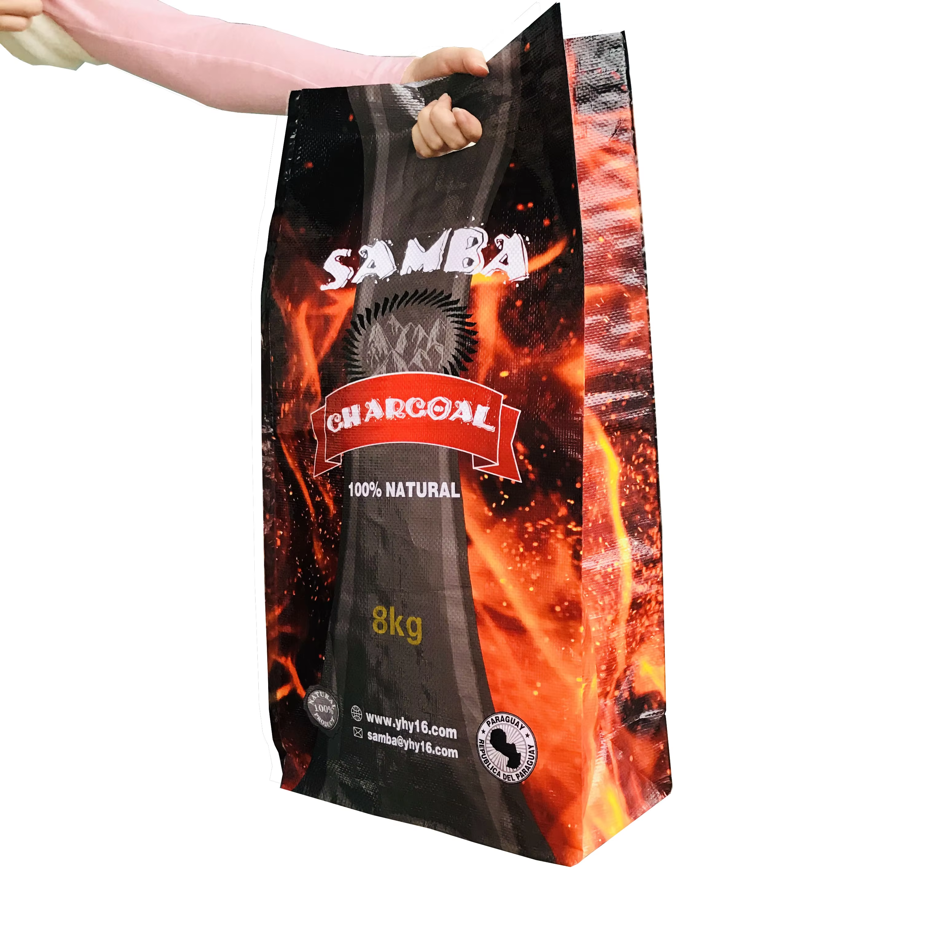 Heat Seal Bopp Laminated PP Woven SAMBA Charcoal bag