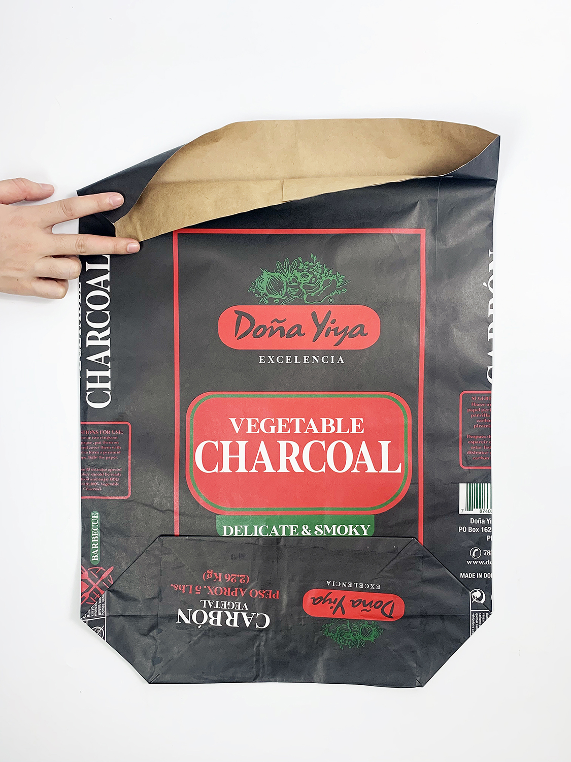 Flexo Printing Biodegradable Kraft Paper Vegetal Charcoal  bag