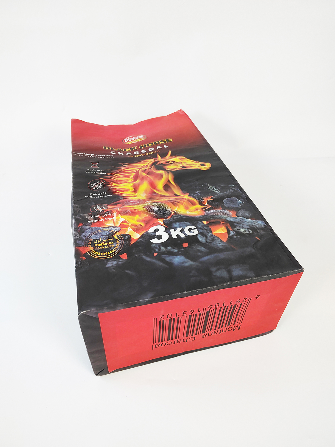 Heat Seal Kraft Paper Black Horse BBQ Charcoal bag 3kg