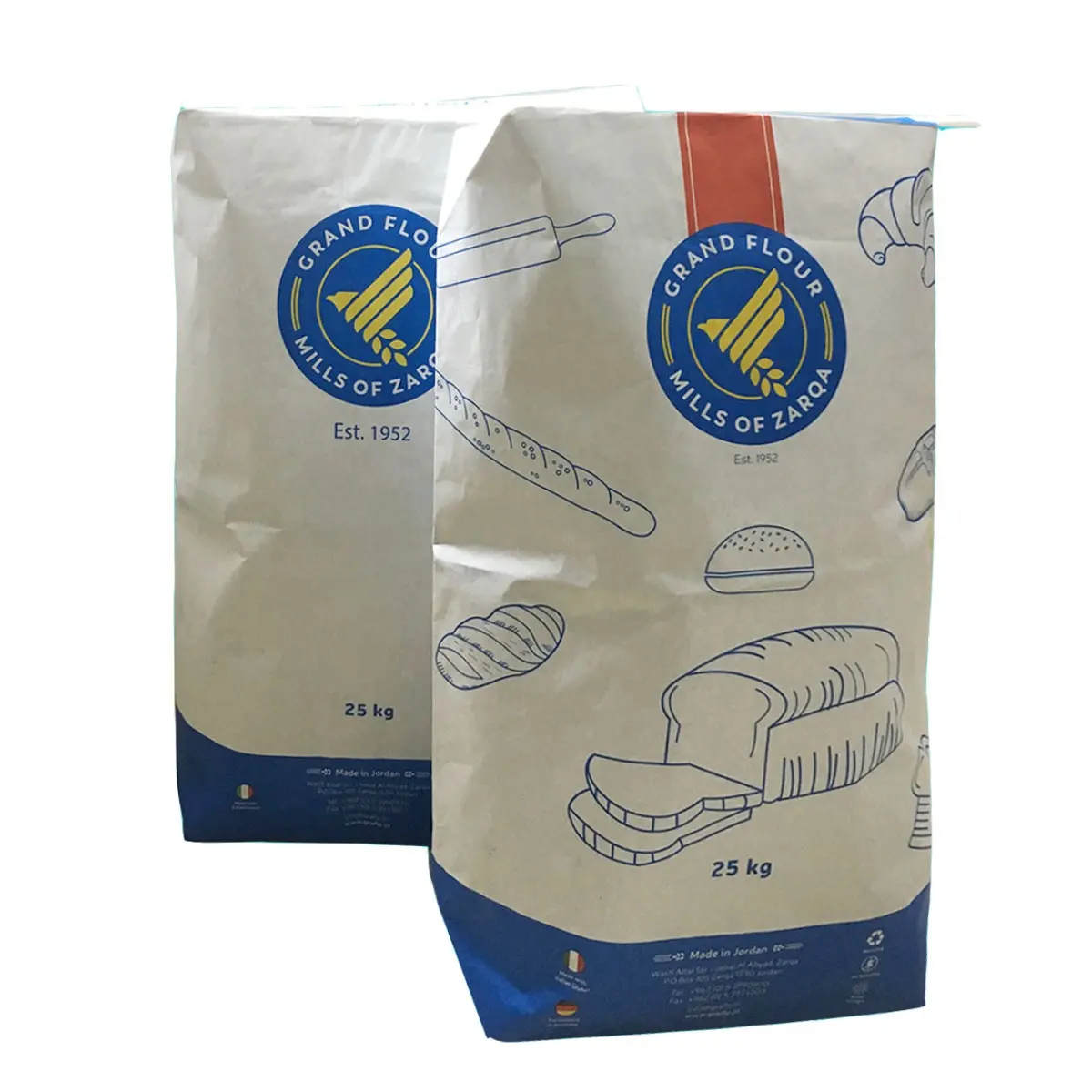 Recyclable Kraft Paper Wheat Flour Packaging Bag with Valve Top