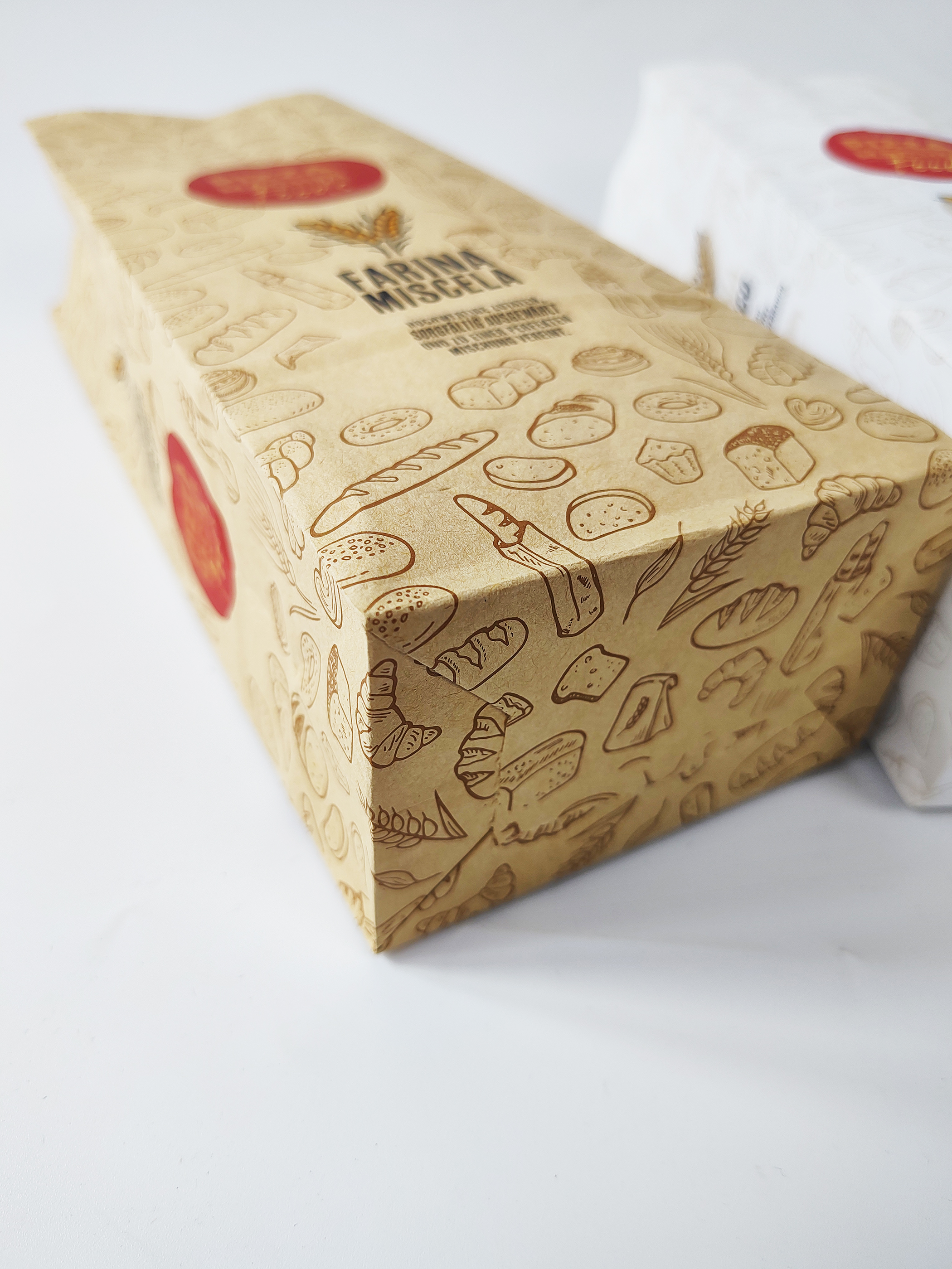 Bio-degradable Kraft Paper bag for Premium snack Pizza Flour Duo Pack