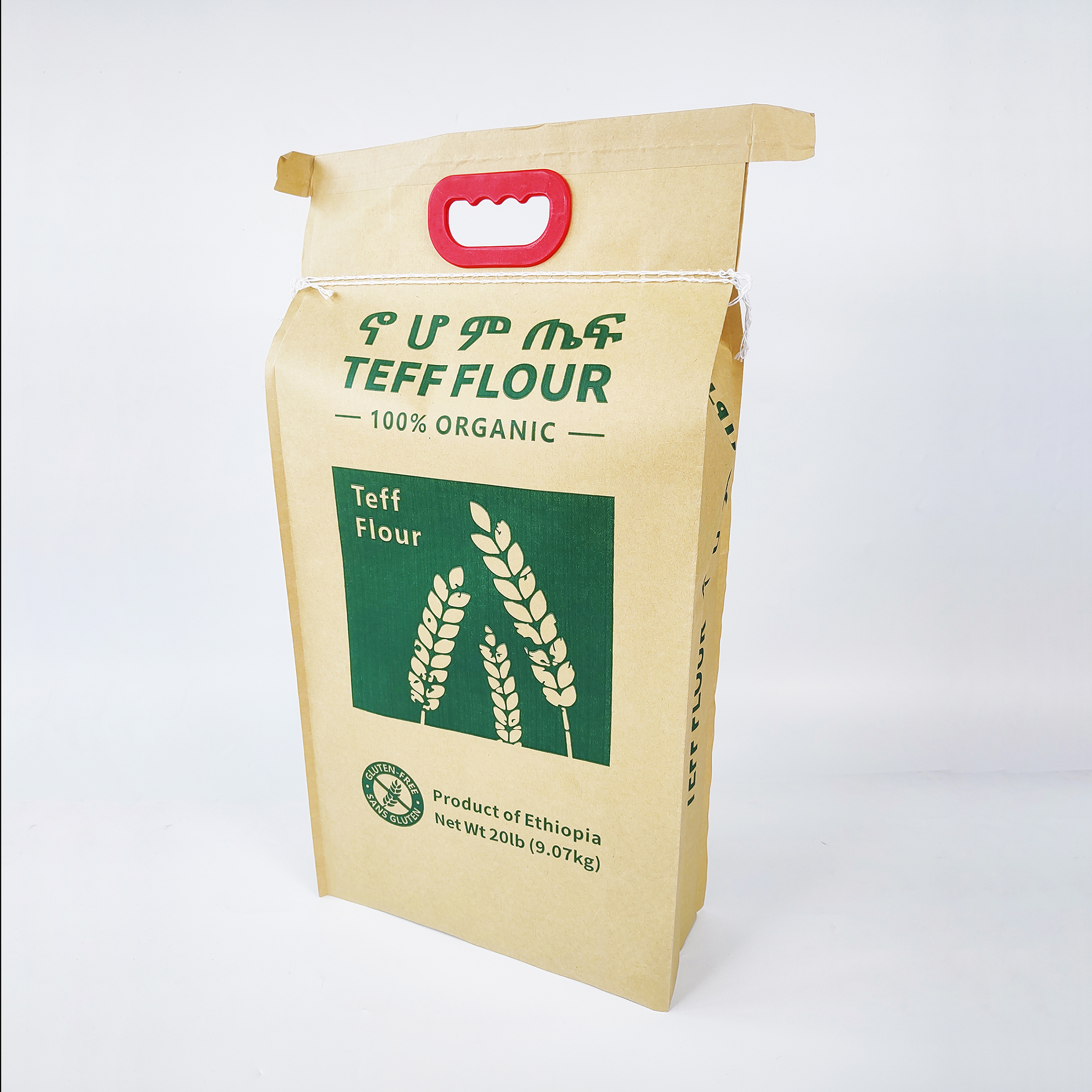Strong Paper Laminated PP Woven 5 kg 10 kg Teff Flour Bag with Handle
