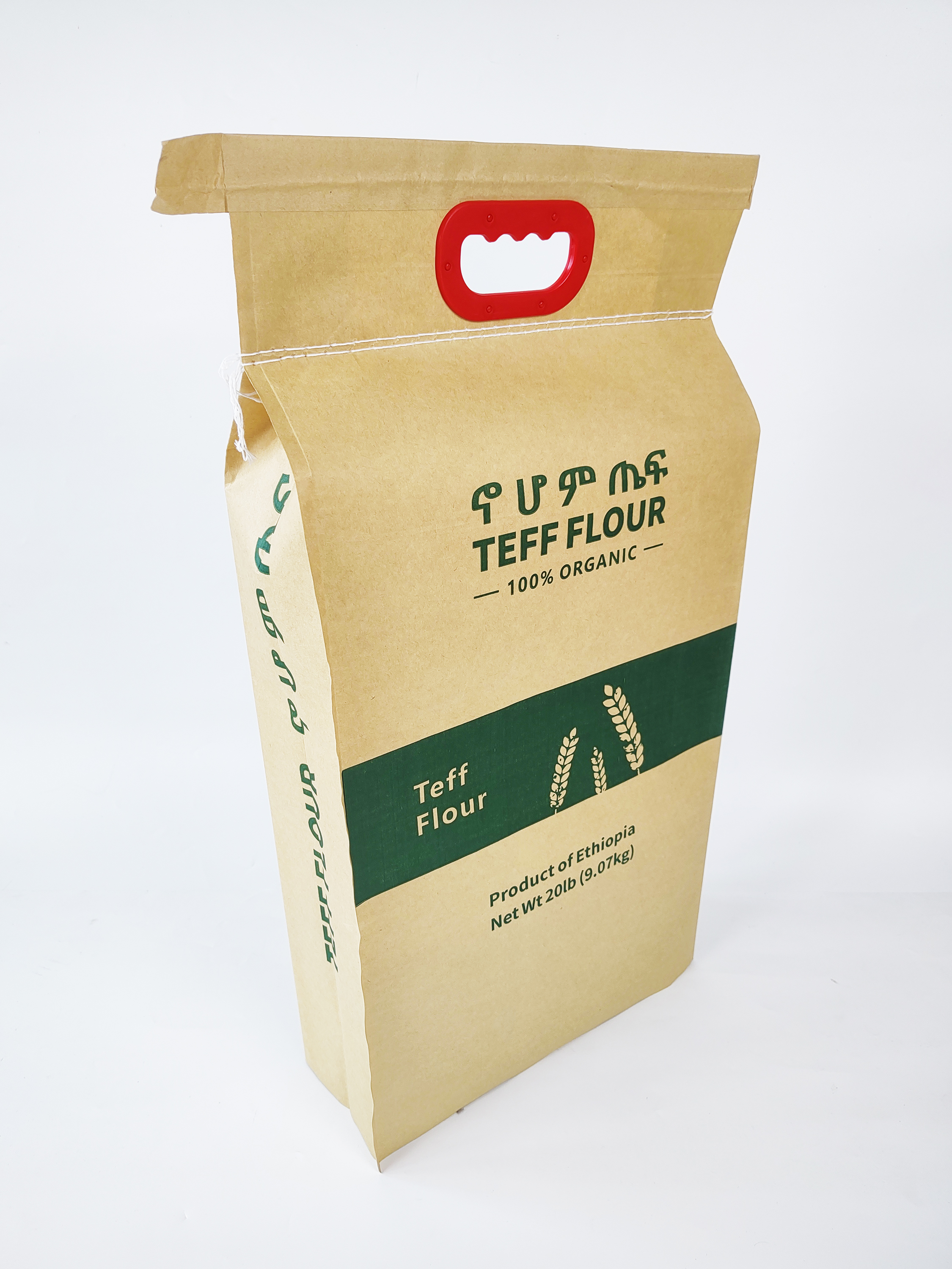 Strong Paper Laminated PP Woven 5 kg 10 kg Teff Flour Bag with Handle