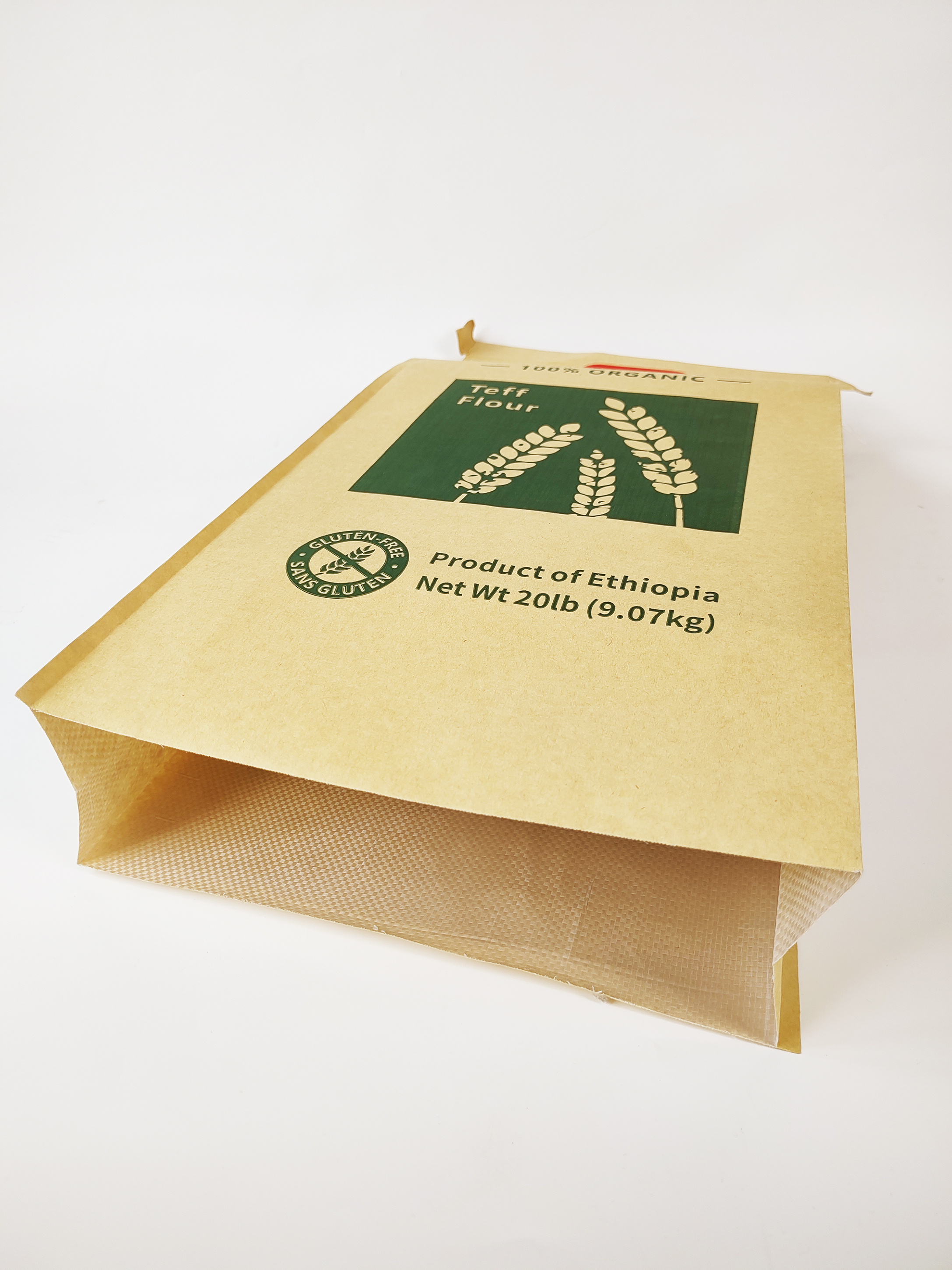 Strong Paper Laminated PP Woven 5 kg 10 kg Teff Flour Bag with Handle