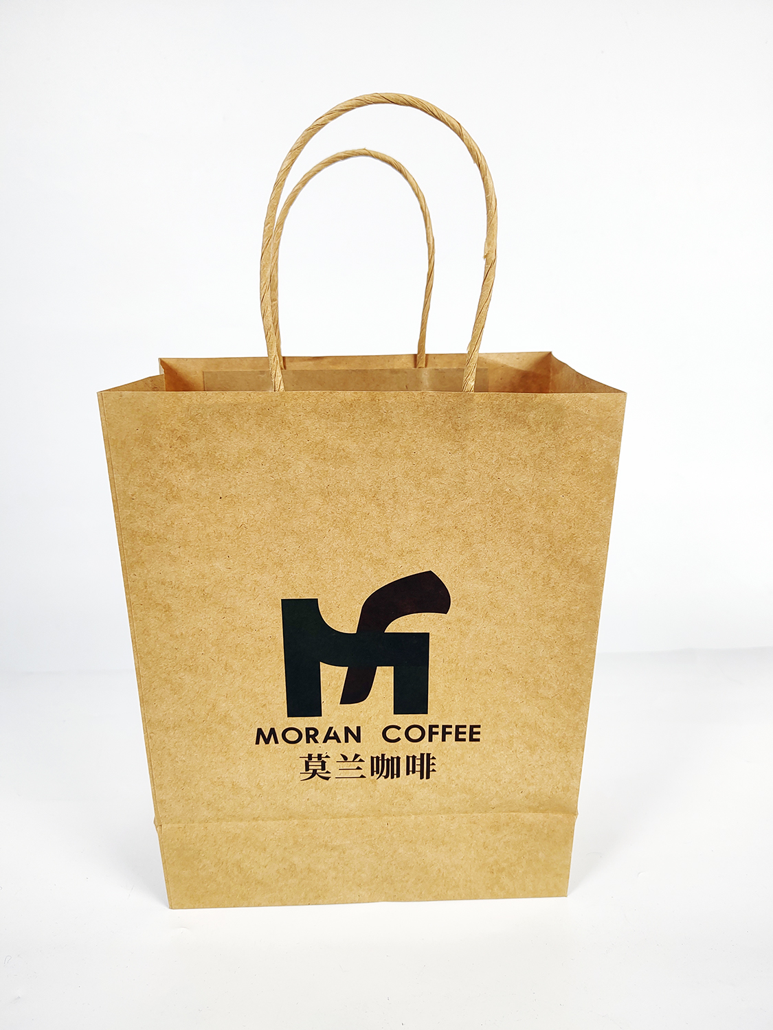 Kraft Paper MORAN Shopping Bag with Logos handle