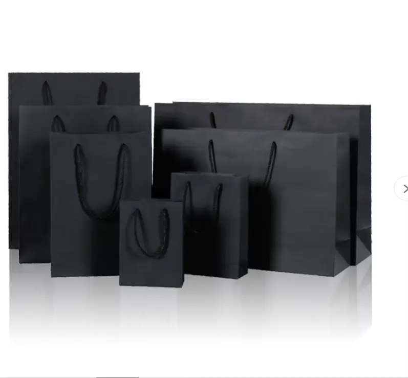 Wholesale Factory Price Luxury Black Paper Shopping Gift Bags