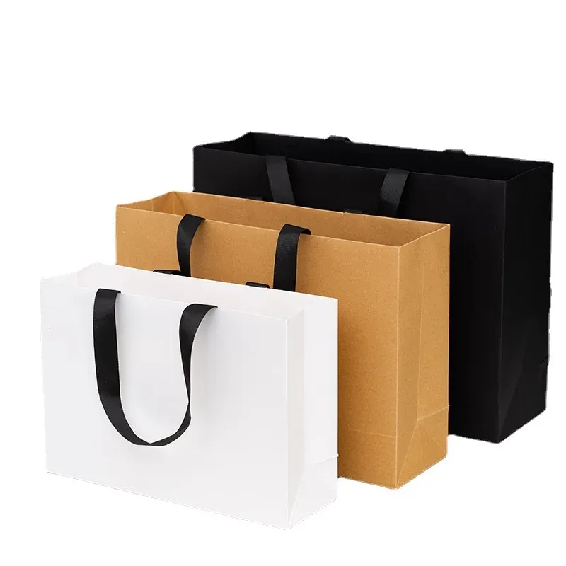 Wholesale Factory Price Luxury Black Paper Shopping Gift Bags