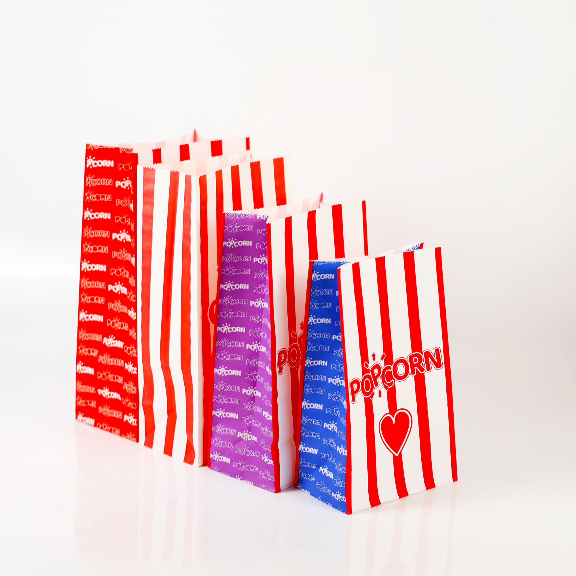 Heat Seal Flat Bottom Paper Popcorn Packaging  bag